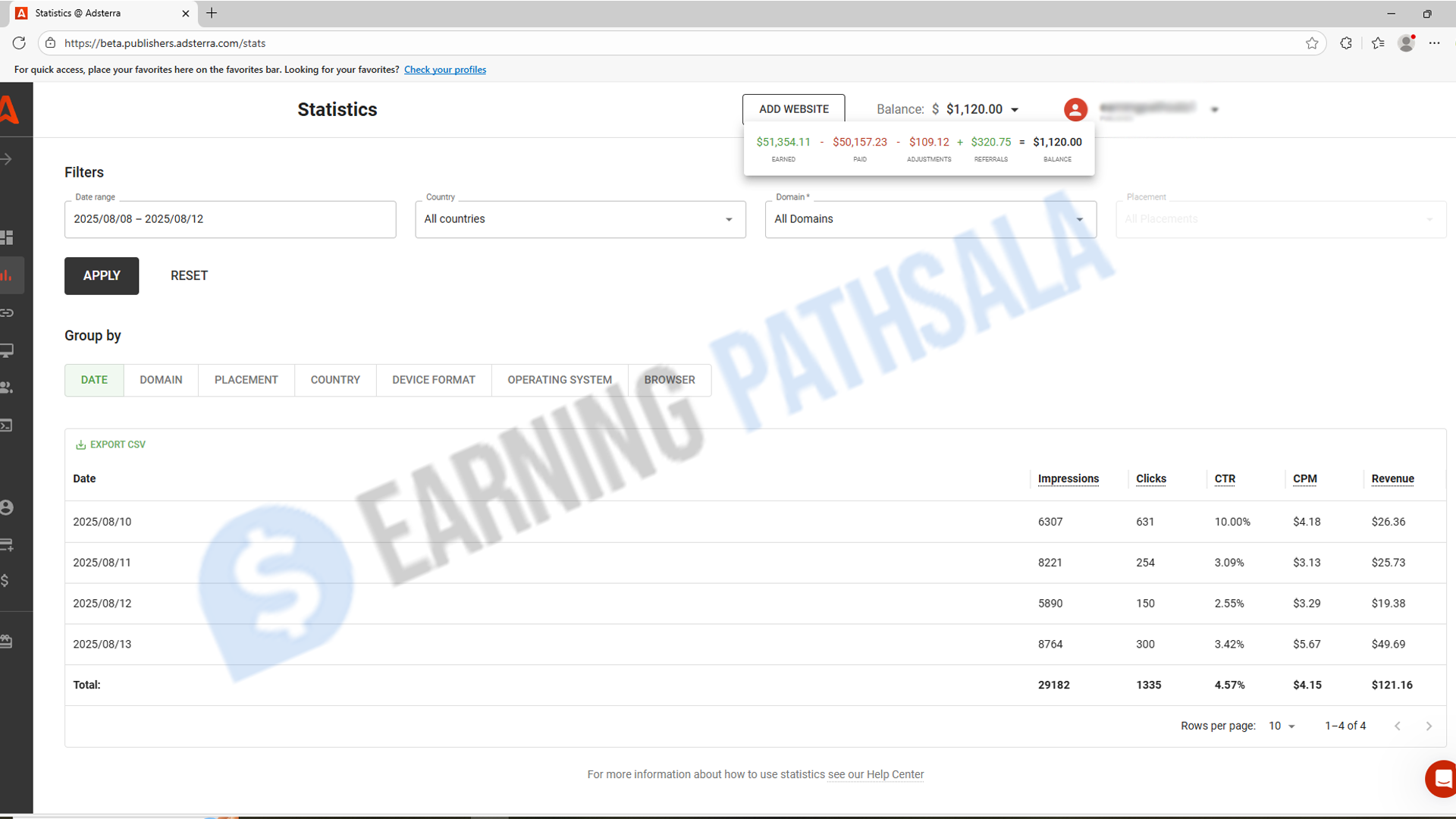 earning proof web